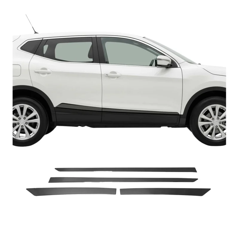 Seitentürleiste Türschutzleiste für Nissan Qashqai J11 2014-2021 Chrom Dunkel 4x