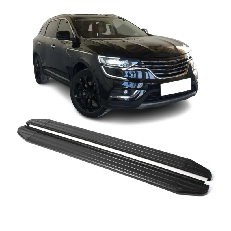 Trittbretter Seitenschweller für Renault Koleos 2016-2024 ABE Schwarz Alu
