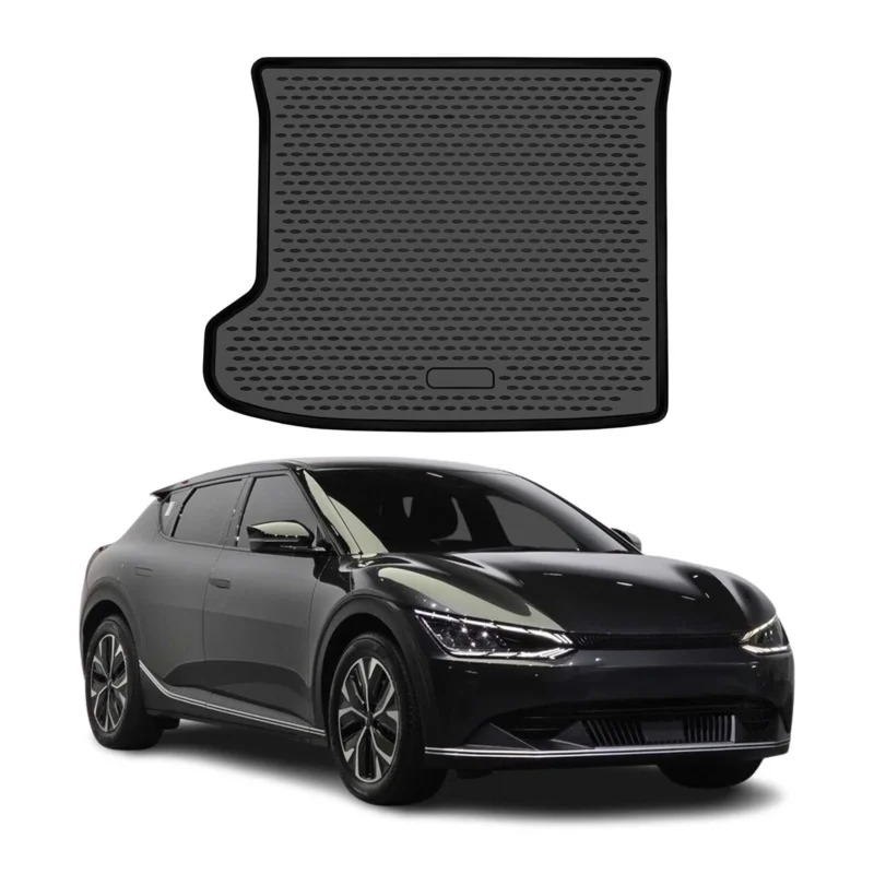 Kofferraummatte Laderaumwanne für Kia EV6 2024-2026 Facelift obere TPE Schwarz