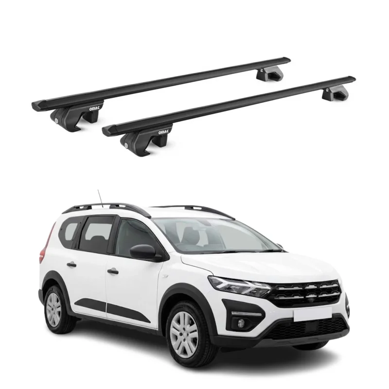 Dachträger Grundtäger für Dacia Jogger 2022-2026 90kg Aluminium Schwarz ABE