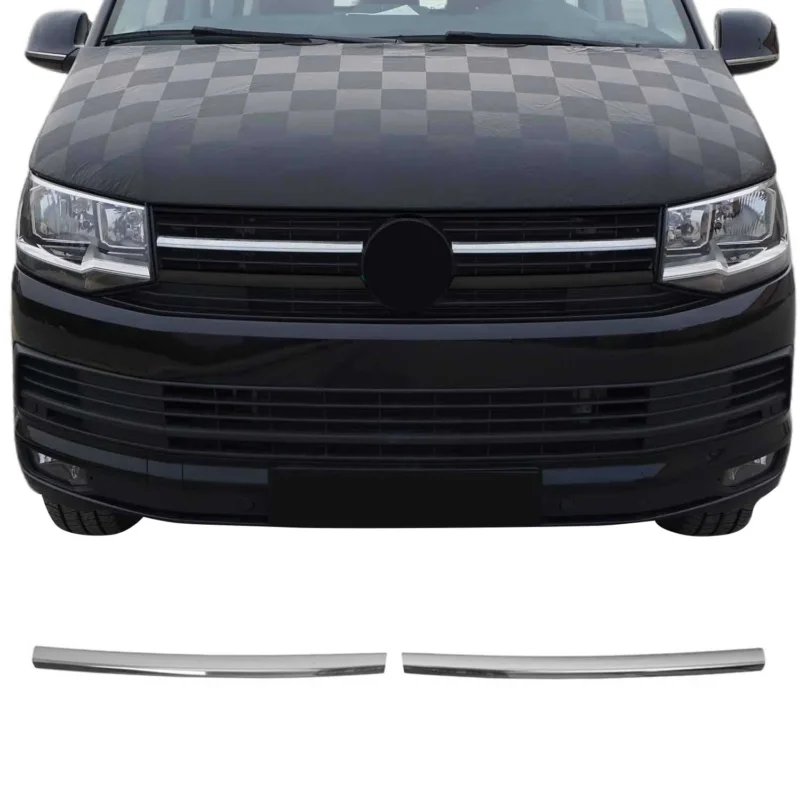 Kühlergrill Leiste Grillleisten für VW T6 Transporter 2015-19 Edelstahl Chrom 2x