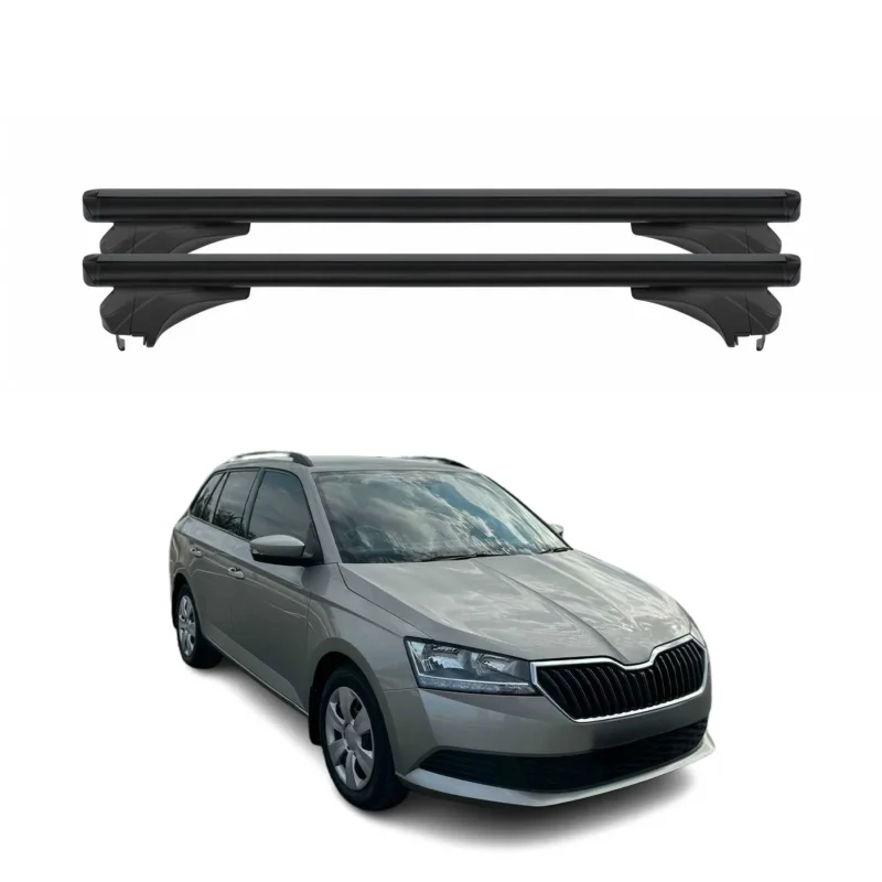 Menabo Dachträger für Skoda Fabia III NJ Kombi 2015-2022 Aluminium Schwarz 2 tlg