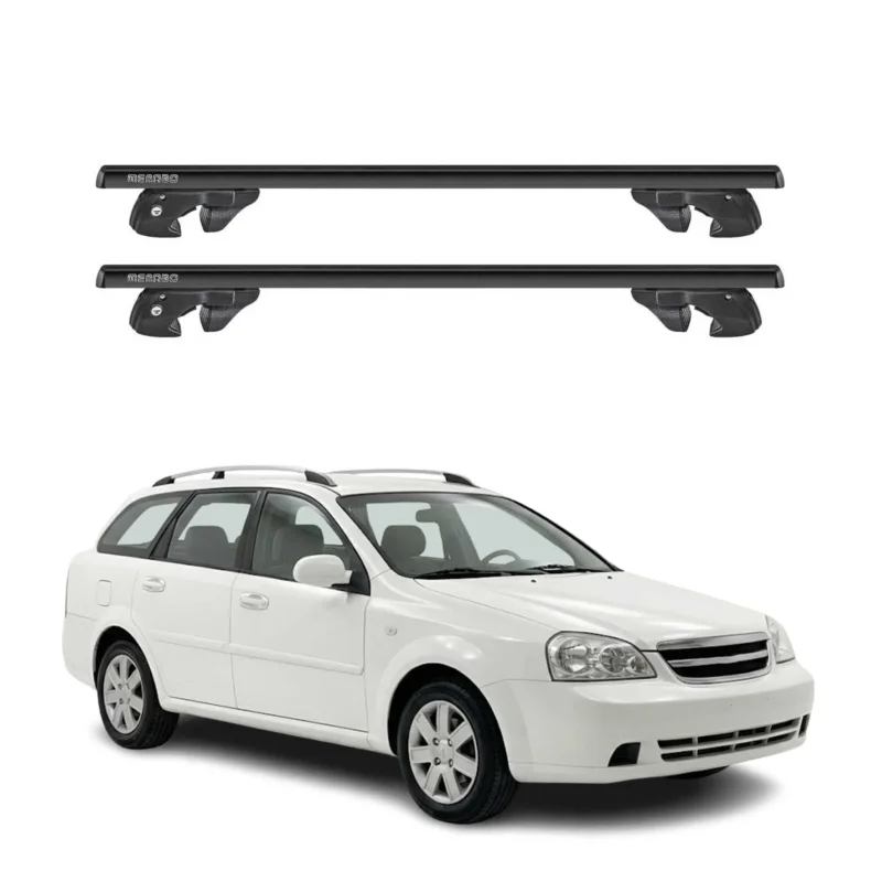 Dachträger Grundtäger für Chevrolet Lacetti Kombi 2002-2011 Alu TÜV Schwarz 2tlg
