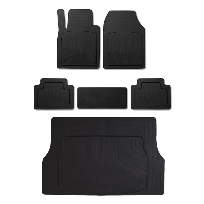 Gummimatten & Kofferraumwanne Set für Skoda Octavia Antirutsch Universal Schwarz