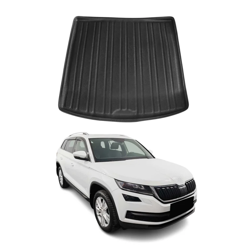 Kofferraumwanne Laderaumwanne für Skoda Kodiaq I 2016-2024 Gummi TPE Schwarz