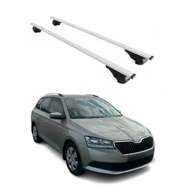 Dachträger Grundträger für Skoda Fabia mk3 Kombi 2014-2021 75kg Stahl Silber 2x