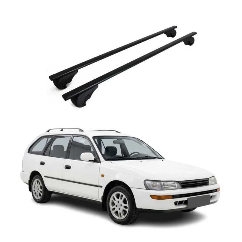 Dachträger Grundträger für Toyota Corolla mk8 Touring 1997-2002 Stahl Schwarz