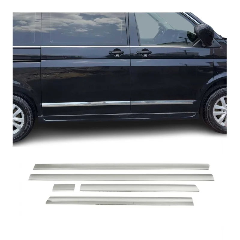 Seitentürleiste Türschutz für VW Transporter T5 2003-2015 L1 Kurzer Chrom 5x