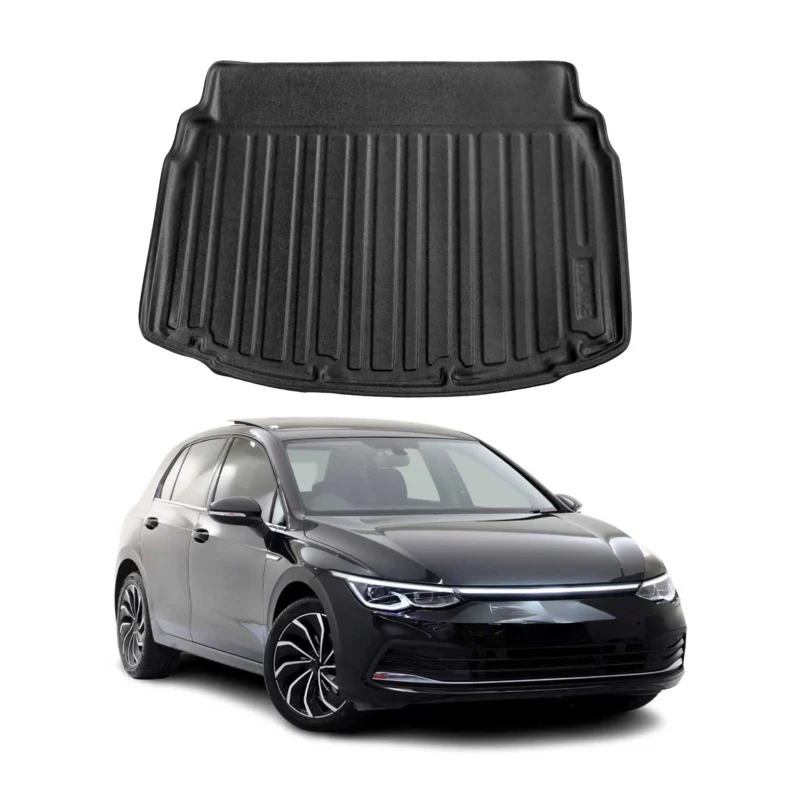 Kofferraumwanne Laderaumwanne für VW Golf 2019-2026 Untere Gummi TPE Schwarz