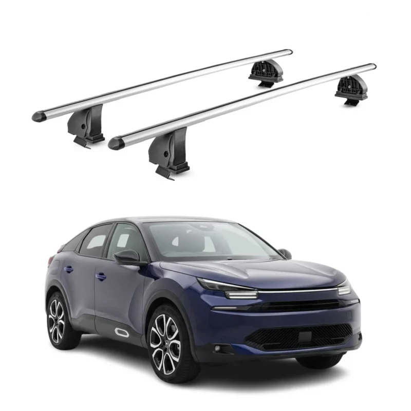 Alu Dachträger für Citroen C4 X 2023-2026 TÜV T-Nut Abschließbar 2tlg Silber