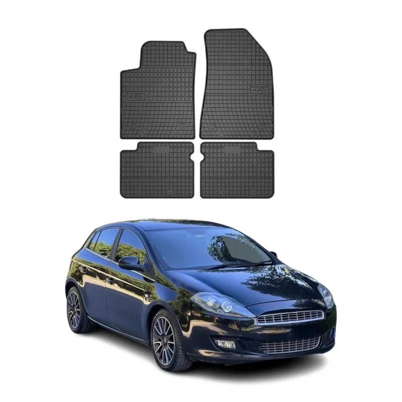 OMAC Gummi Fußmatten für Fiat Bravo 2007-2014 Automatten Gummi Schwarz 4tlg