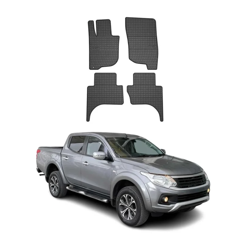 OMAC Gummi Fußmatten für Fiat Fullback Double Cab 2015-2019 Automatte Schwarz 4x