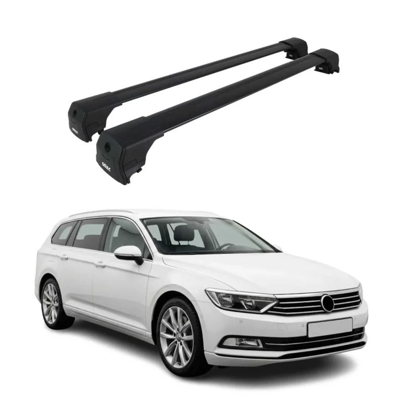 Dachträger Grundtäger für VW Passat B8 Variant 2014-2023 75kg Alu Schwarz 2x