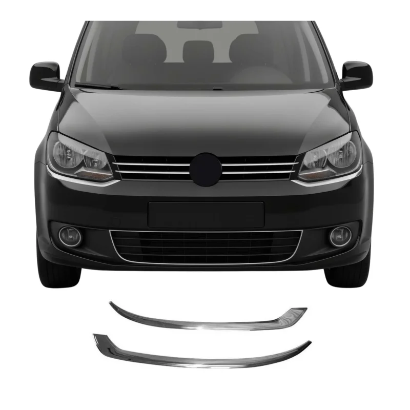 Scheinwerfer Leisten Böser Blick für VW Caddy 2010-2015 Edelstahl Chrom 2tlg
