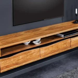 MAMMUT Hängendes TV-Lowboard 160cm braun Akazie honey finish Massivholz Baumkante