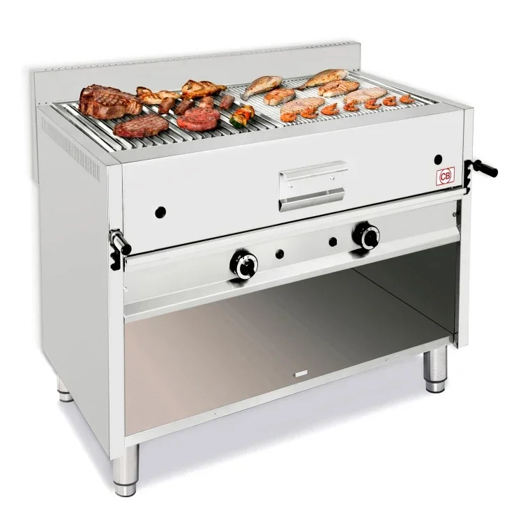CB-Italy Lavastein-Gasgrill I-120 MOB mit Unterschrank (Mischgrillrost)