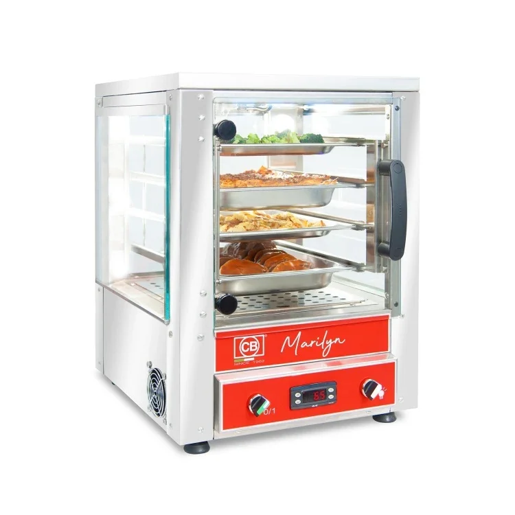 CB-Italy Statische Tisch-Warmhaltevitrine MARILYN 043 (nicht abnehmbare Gläser)