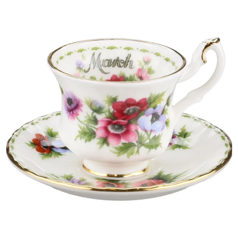 Miniaturtasse mit Untertasse - March Royal Albert Flower of The Month