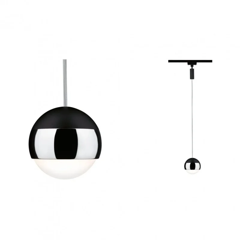 URail LED Pendel Capsule II 400lm 6W 2700K dimmbar 230V Schwarz matt/Chrom