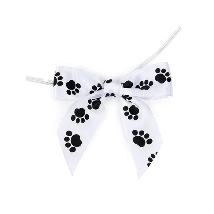 Bows Pre-tied Paw Print 8,9cm