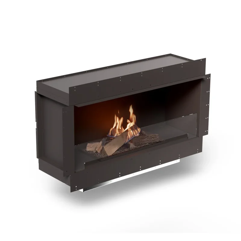 Planika Forma 1200 Single-Sided built-in bioethanol fireplace with FLA4 990 Logs burner