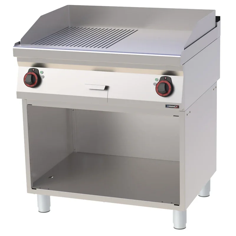 Casselin Snackplatte Chrom gerillt Glatt mit Unterbau 80 - Linie 700