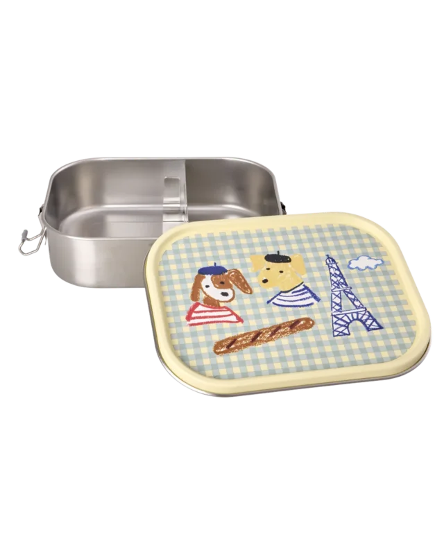 RICE - Lunchbox aus Edelstahl 1400ml Paris Print Blau