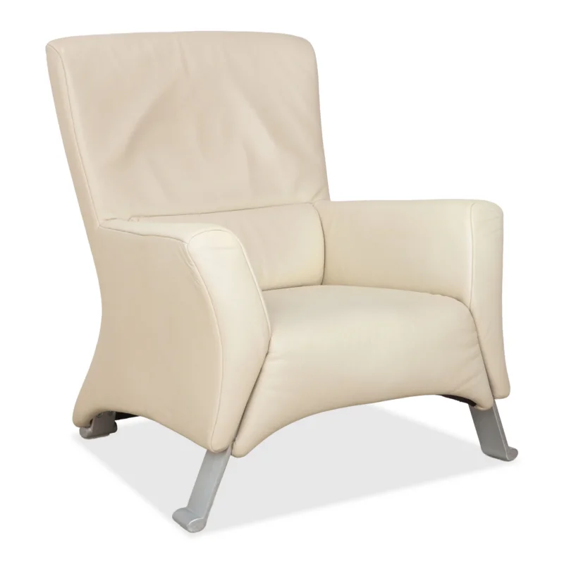 Rolf Benz 322 Leder Sessel Weiß Creme