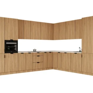 Winkelküche 345 x 285 cm Ohne Arbeitsplatte Eckküche Einbauküche , Sorento KS12-M345 , Sonoma Eiche