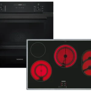 Siemens Set EQ524K3BZ Backofen Deep Black Inox HB237GBB3 + Glaskeramikkochfeld autark ET845HH17