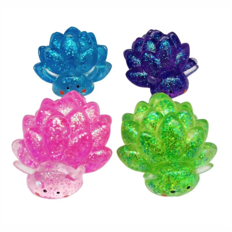Mystery Glitter Sugar Caterpillar Squishy van Boozyshop, jelly squishy met glitter