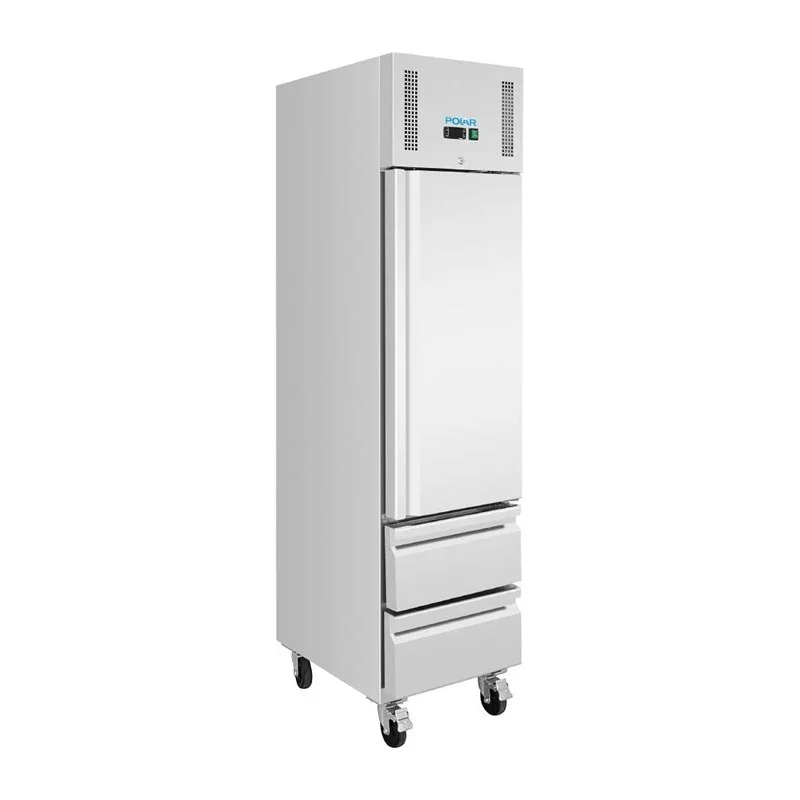 Polar Serie G Einzeltür & 2 Schubladen Slimline GN Schrankkühlschrank