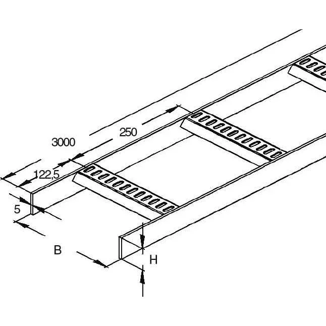 Niedax - Kabelleiter Schiffskabelleiter KLMU 40.1000 F − 3 Meter