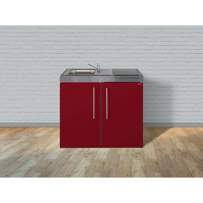 Stengel - Mini-Küche Miniküche Premiumline MPBR100KSIKFreBli Bordeauxrot