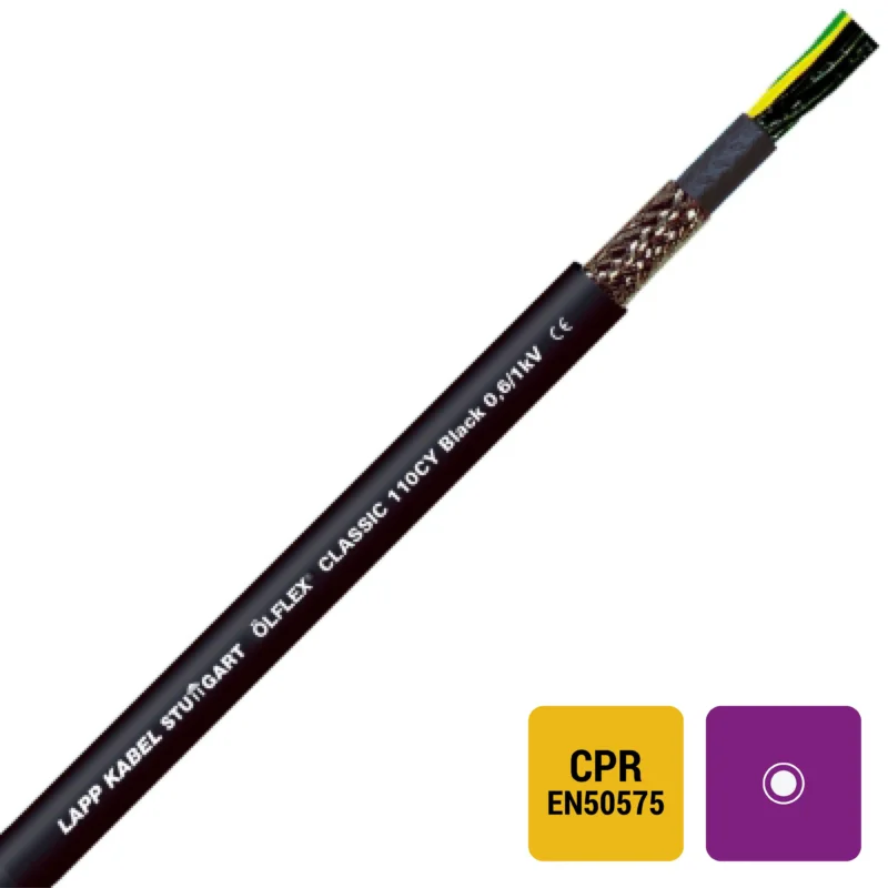 Lapp Kabel&Leitung - Energiekabel >= 1 kV, für ortsveränderlichen Einsatz ÖLFLEX CLASSIC 110 CY BK 1121346/1000 0,6/1kV 7G2,5 − 1000 Meter