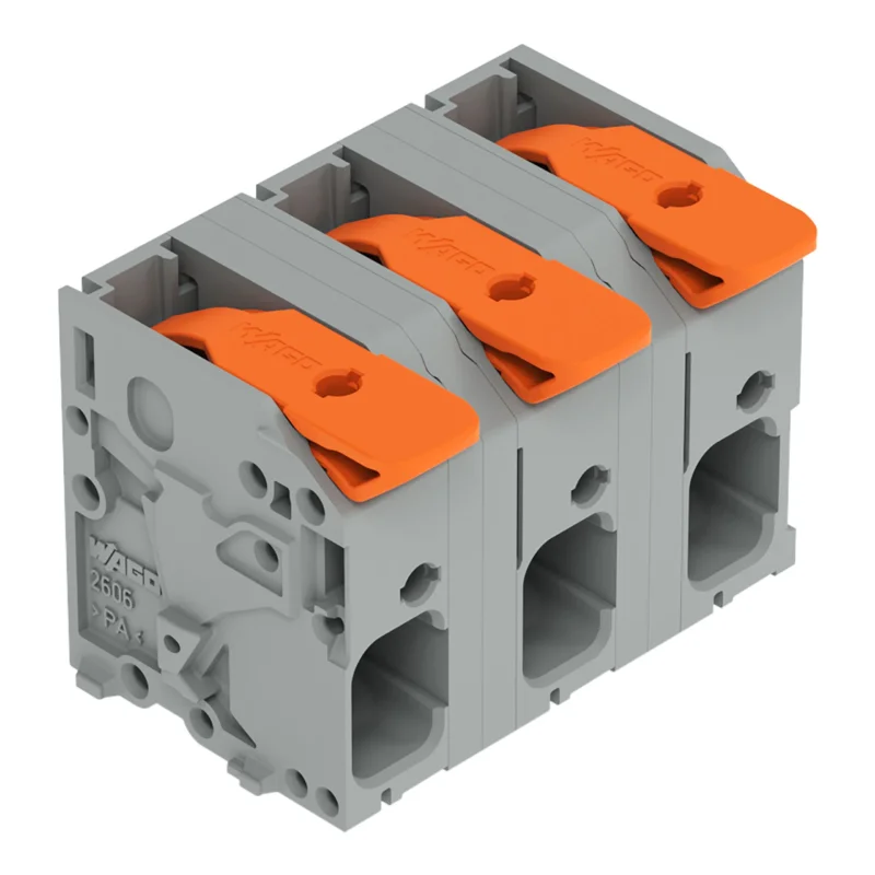 WAGO - Leiterplattenklemme Hebel 2606-1353 6mm²,grau − 58 Stück