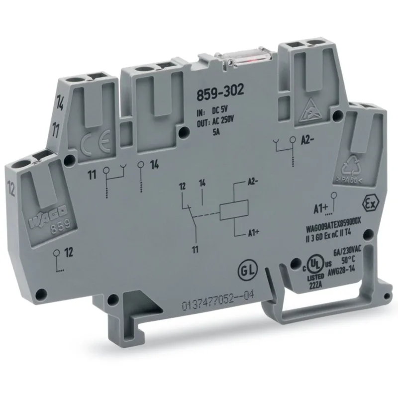 WAGO - Schaltrelais Relaismodul 859-307 DC 110 V,1 W,grau − 10 Stück