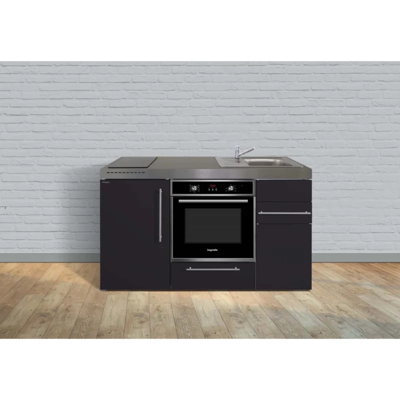 Stengel - Mini-Küche Miniküche Premiumline MPBSM150BOIKFliBreS Schwarz matt