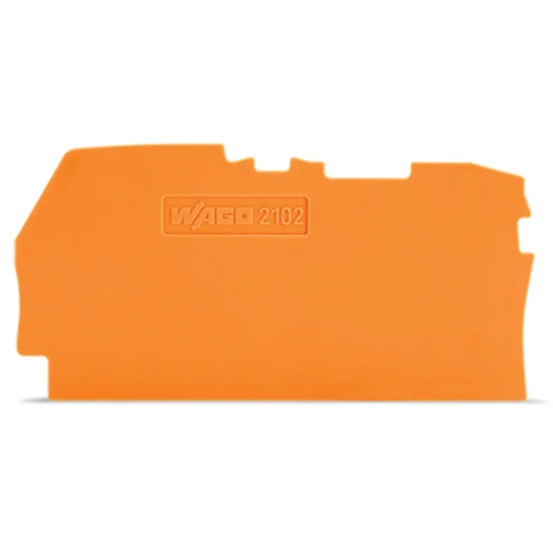 WAGO - Abschluss- und Zwischenplatte für Reihenklemme Abschluss Zwischenplatte 2102-1292 0,8 mm dick, orange − 25 Stück