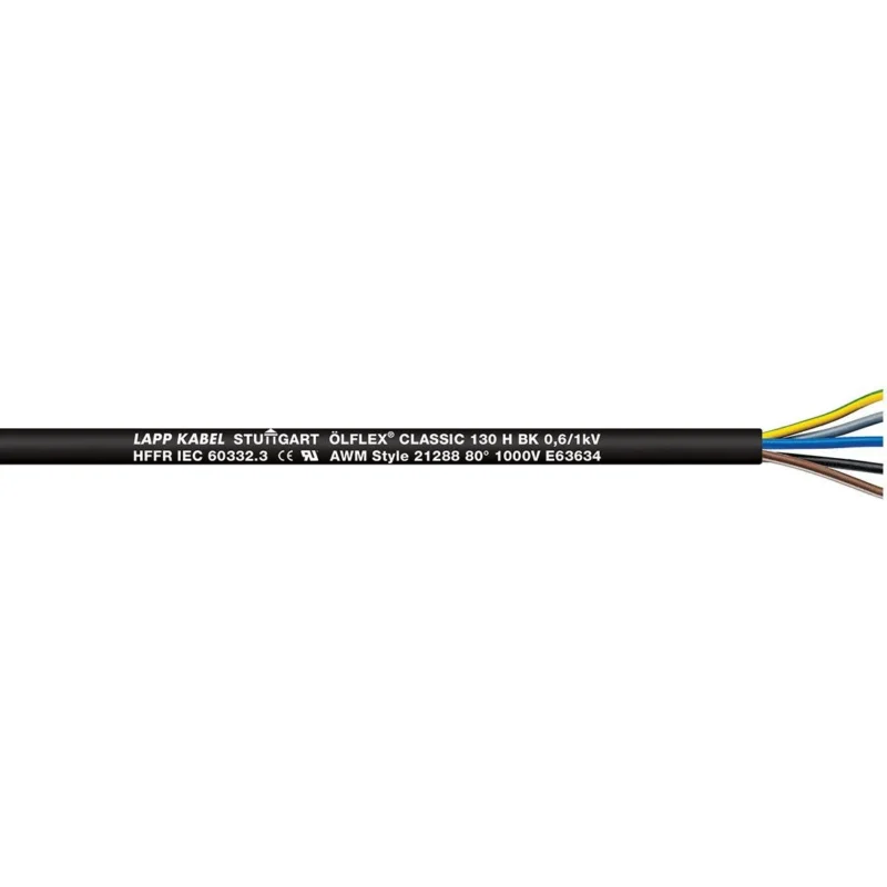 Lapp Kabel&Leitung - Energiekabel >= 1 kV, für ortsveränderlichen Einsatz ÖLFLEX CLASSIC 130 H BK 1123414 0,6/1 kV 7G1