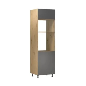 Mikrowellenumbauschrank 60 cm - Langen - EicheEffiziente Integration Ihrer Mikrowelle. - Milaros Markt