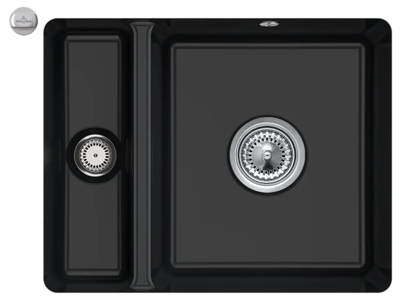 Villeroy & Boch Subway 60 XU Pure Black - 6758 02 R7 Keramikspüle Excenterbetätigung