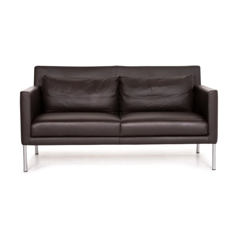 Walter Knoll Leder Sofa Braun Dunkelbraun Zweisitzer Couch #14608