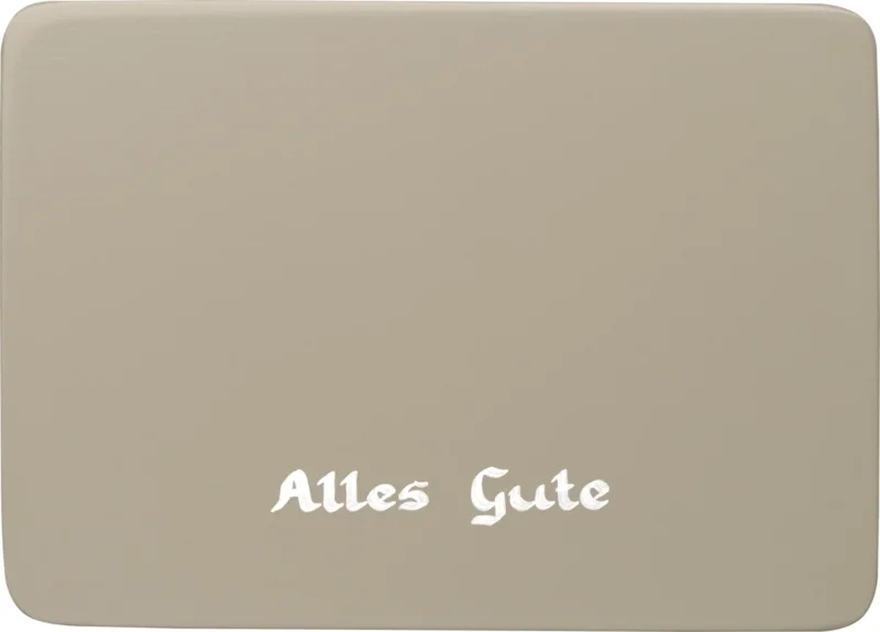 WUK-Sockel1/AG/sg - Wendt & Kühn 'Beschriftete Sockelplatte, silbergrau, Alles Gute - 8,5x6x0,5cm
