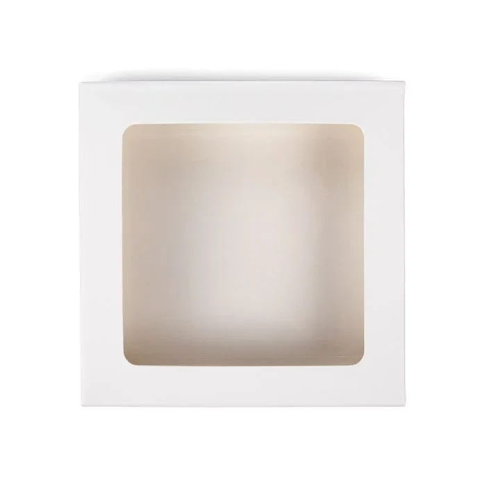 White Gift Boxes Window Box w/ attached window 10.5x2.2x10.5 cm