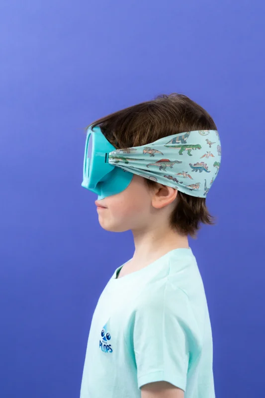 Turquoise Mask + Dinosaurs headband